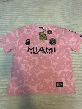Bape Miami Pink Camo Logo T-Shirt